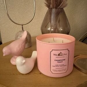 Candle and two ceramic bird new